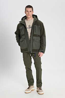 All Terrain Gear Relaxed Fit Geniş Kesim Haki Polar Ceket - Khaki-W242645801 (görsel 5)