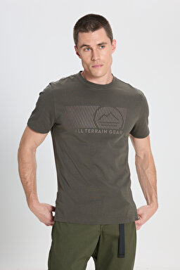 All Terrain Gear Regular Fit Normal Kesim Bisiklet Yaka %100 Pamuk Haki Tişört - Dusty Olive-W242658275