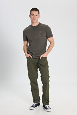 All Terrain Gear Regular Fit Normal Kesim Bisiklet Yaka %100 Pamuk Haki Tişört - Dusty Olive-W242658275 (görsel 3)