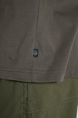 All Terrain Gear Regular Fit Normal Kesim Bisiklet Yaka %100 Pamuk Haki Tişört - Dusty Olive-W242658275 (görsel 4)