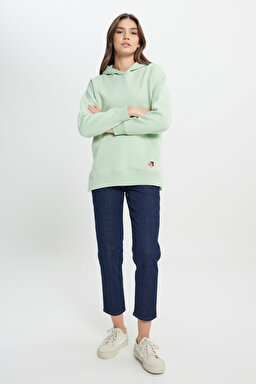 Loose Fit Rahat Kesim Kapüşonlu İçi Polarlı Gri Sweatshirt - Light Gray-W242706032 (görsel 4)