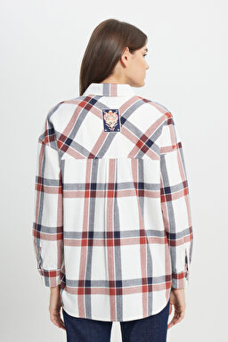 Oversize Bol Kesim %100 Pamuk Çok Renkli Gömlek - Multi-W242714900 (görsel 5)