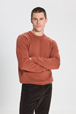 Regular Fit Normal Kesim Kahverengi Triko Kazak - Brown-W242724220