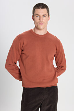 Regular Fit Normal Kesim Kahverengi Triko Kazak - Brown-W242724220 (görsel 2)