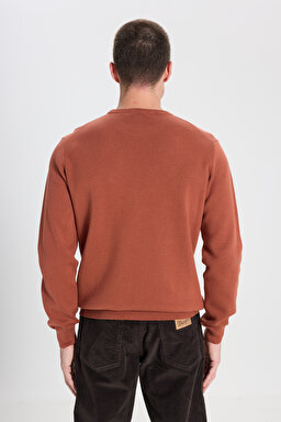 Regular Fit Normal Kesim Kahverengi Triko Kazak - Brown-W242724220 (görsel 5)