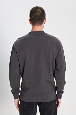 Regular Fit Normal Kesim Bisiklet Yaka Soluk Siyah Sweatshirt - Faded Black-W24272633W (görsel 5)
