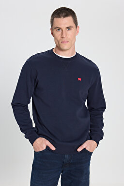 Regular Fit Normal Kesim Bisiklet Yaka Lacivert Sweatshirt - Navy-W242726410