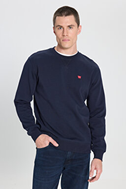 Regular Fit Normal Kesim Bisiklet Yaka Lacivert Sweatshirt - Navy-W242726410 (görsel 2)