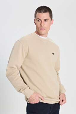 Regular Fit Normal Kesim Bisiklet Yaka Bej Sweatshirt - Beige-W242726614 (görsel 2)