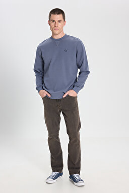 Regular Fit Normal Kesim Bisiklet Yaka Gri Sweatshirt - Grisaille-W242726823 (görsel 3)