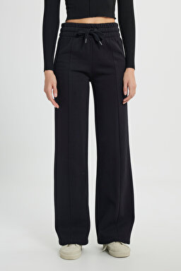 Regular Fit Normal Kesim Geniş Paça Antrasit Sweatpant Eşofman Altı - Faded Black-W242770XV6 (görsel 4)