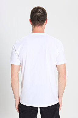 Regular Fit Normal Kesim Bisiklet Yaka Beyaz Tişört - White-W242773100 (görsel 5)