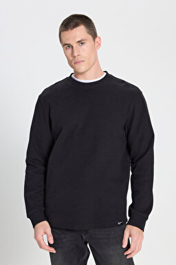 Regular Fit Normal Kesim Bisiklet Yaka Siyah Tişört - Black-W242776001