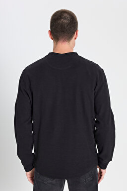 Regular Fit Normal Kesim Bisiklet Yaka Siyah Tişört - Black-W242776001 (görsel 5)
