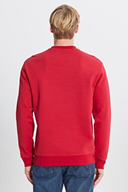 Regular Fit Normal Kesim Bisiklet Yaka Kırmızı Sweatshirt - Red-W242792A47 (görsel 5)