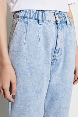 Mom Fit Denim Yüksek Bel Jean Kot Pantolon - Blue-W246002400 (görsel 5)