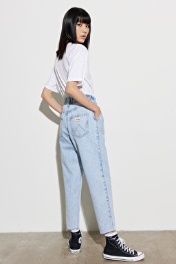 Mom Fit Denim Yüksek Bel Jean Kot Pantolon - Blue-W246002400 (görsel 7)