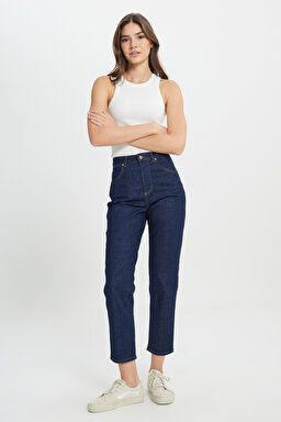 Mom Fit Denim Yüksek Bel Jean Kot Pantolon - Blue-W246004400
