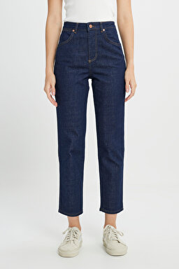 Mom Fit Denim Yüksek Bel Jean Kot Pantolon - Blue-W246004400 (görsel 3)