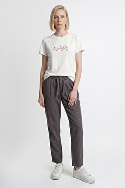 Regular Fit Normal Kesim Normal Bel Yumuşak Dokulu Haki Pantolon - Anthracite-W2510508003 (görsel 3)