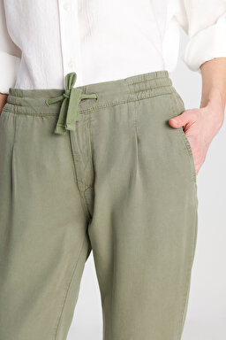 Regular Fit Normal Kesim Normal Bel Yumuşak Dokulu Haki Pantolon - Khaki-W2510508801 (görsel 5)