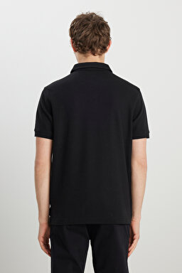 Regular Fit Normal Kesim Siyah Polo Yaka Tişört - Black-W2510720001 (görsel 6)