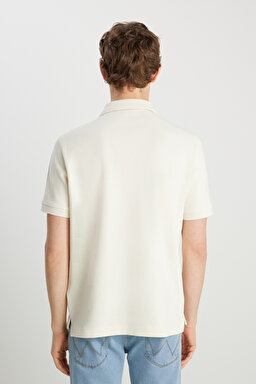 Regular Fit Normal Kesim Ekru Polo Yaka Tişört - Ecru-W2510720104 (görsel 5)