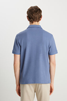 Regular Fit Normal Kesim Açık Mavi Polo Yaka Tişört - Light Blue-W2510720404 (görsel 5)