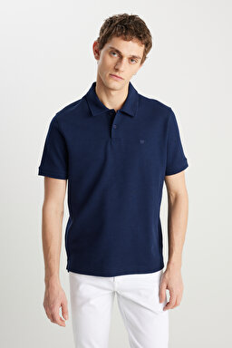 Regular Fit Normal Kesim Lacivert Polo Yaka Tişört - Navy-W2510720410