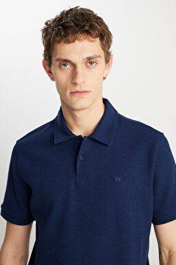 Regular Fit Normal Kesim Lacivert Polo Yaka Tişört - Navy-W2510720410 (görsel 4)