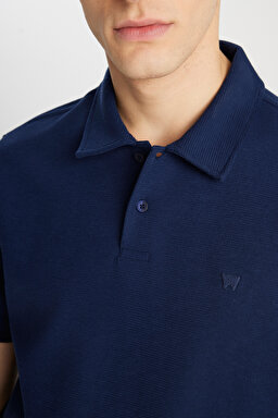 Regular Fit Normal Kesim Lacivert Polo Yaka Tişört - Navy-W2510720410 (görsel 6)
