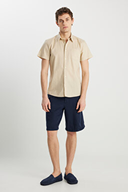 Regular Fit Normal Kesim Normal Bel Lacivert Yumuşak Dokulu Şort - Navy-W2510773410