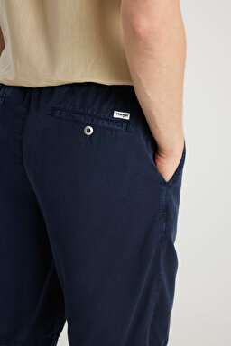 Regular Fit Normal Kesim Normal Bel Lacivert Yumuşak Dokulu Şort - Navy-W2510773410 (görsel 5)