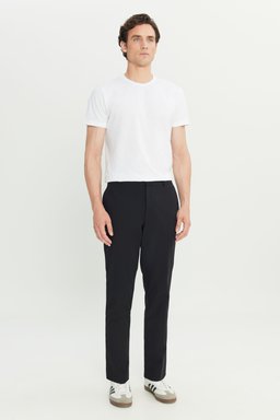 Regular Fit Normal Kesim Lastik Bel Detaylı Siyah Chino Pantolon - Black-W2510796001 (görsel 2)