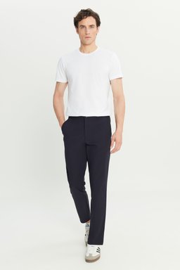Regular Fit Normal Kesim Lastik Bel Detaylı Lacivert Chino Pantolon - DarKNavy-W2510796411