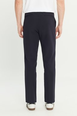 Regular Fit Normal Kesim Lastik Bel Detaylı Lacivert Chino Pantolon - DarKNavy-W2510796411 (görsel 4)