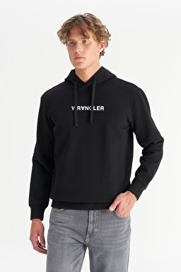 Regular Fit Normal Kesim Kapüşonlu Siyah Sweatshirt - Black-W2520122001 (görsel 3)