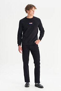 Regular Fit Normal Kesim Kapüşonlu İçi Polarlı Siyah Sweatshirt - Black-W2520133001 (görsel 2)