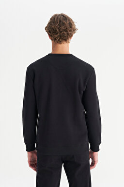 Regular Fit Normal Kesim Kapüşonlu İçi Polarlı Siyah Sweatshirt - Black-W2520133001 (görsel 5)