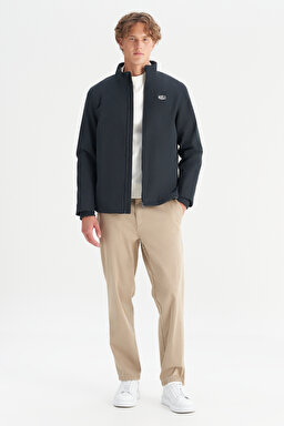 Relaxed Fit Rahat Kesim Dik Yaka İnce Bomber Ceket - Black-W2520140001 (görsel 2)