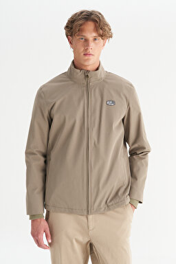 Relaxed Fit Rahat Kesim Dik Yaka Cepli İnce Bomber Ceket - KHAKI-W2520140801