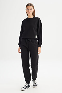 Pamuklu Regular Fit Normal Kesim Cepli Jogger Sweatpant - Black-W2520196001