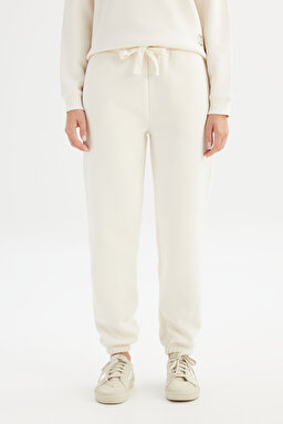 Pamuklu Regular Fit Normal Kesim Cepli Jogger Sweatpant - Ecru-W2520196104 (görsel 2)