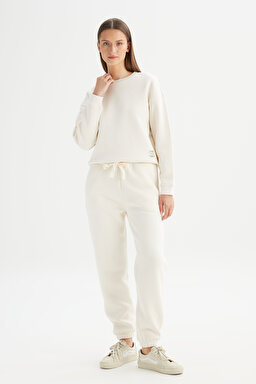 Pamuklu Regular Fit Normal Kesim Cepli Jogger Sweatpant - Ecru-W2520196104 (görsel 3)