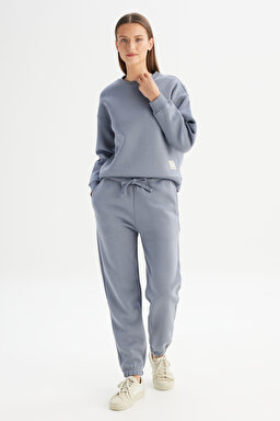 Pamuklu Regular Fit Normal Kesim Cepli Jogger Sweatpant - Blue-W2520196400