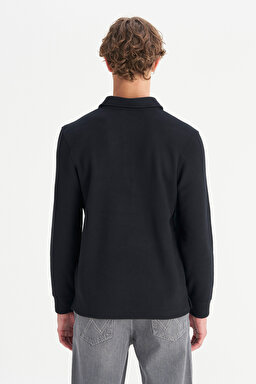 Pamuklu Regular Fit Normal Kesim Polo Yaka Tişört - Black-W2520381001 (görsel 5)