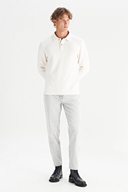 Pamuklu Regular Fit Rahat Kesim Polo Yaka Tişört - Ecru-W2520381104 (görsel 2)