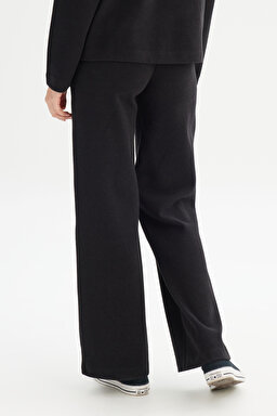 Straight Fit Düz Kesim Normal Bel Siyah Sweatpant Eşofman Altı - Black-W2520384001 (görsel 5)