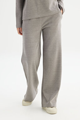 Straight Fit Düz Kesim Normal Bel Gri Sweatpant Eşofman Altı - Gray-W252038435 (görsel 2)