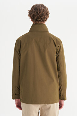 Pamuklu Regular Fit Normal Kesim Kapüşonlu Çift Kullanımlı Cepli Parka - KHAKI-W2520422801 (görsel 5)